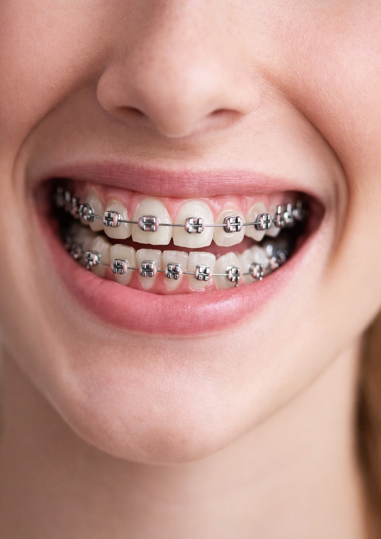 Sorriso con apparecchio ortodontico: ortodonzia specialistica a Piacenza e Lodi per un sorriso perfetto.